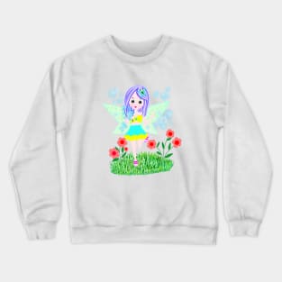 Cute Fairy making bubbles Crewneck Sweatshirt